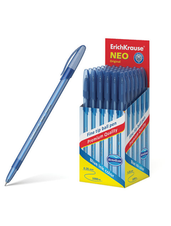 Ручка шариковая ERICH KRAUSE "Neo Original", СИНЯЯ, корпус тонированный синий, 0,7 мм, линия письма 0,26 мм, 46515, 100 штук в упаковке
