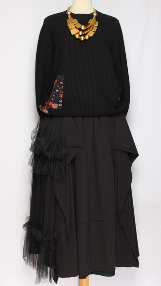 Джемпер ХЛОПОК СОТЫ " ДВЕ НАШИВКИ" L-856 кофе, черный до р.52