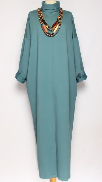 Платье "Кимоно хомут" бирюзовое р.54 св. бирюзовое р.50