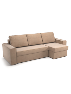 ПРАГА угловой диван ULTRA COCOA светло-коричневый (Софт)