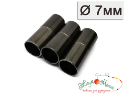 МАГНИТНАЯ ЗАСТЁЖКА "ЦИЛИНДР" - 7мм - ЧЕРНЫЙ