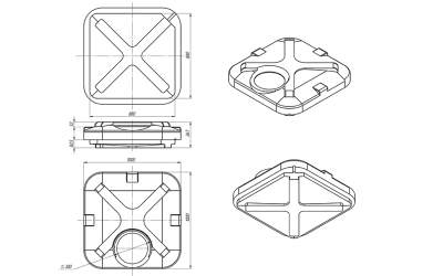Размеры пластикового бака для душа Rostok с подогревом на 150 литров