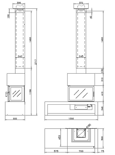 Дровяной камин LL CALOR LL-15D / LL CALOR LL-15Е стальной