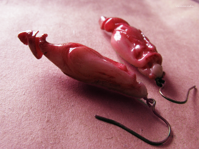 Нежность Востока, Дух Сакуры. Авторские серьги-капли из холодного фарфора