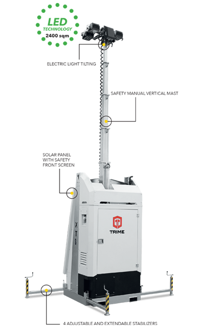 TRIME X-TS гибридная осветительная вышка с солнечными батареями