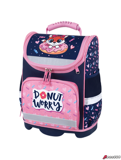 Ранец ЮНЛАНДИЯ WISE, 1 отделение, 3 кармана, устойчивое дно, «Donut worry», 37×29×15 см. 272073