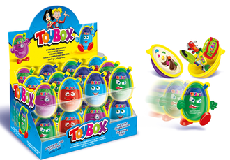 TOYBOX MAX EGG Яйцо (игрушка, драже, паста с какао и шоколадом) для мальчиков 20гр (24)