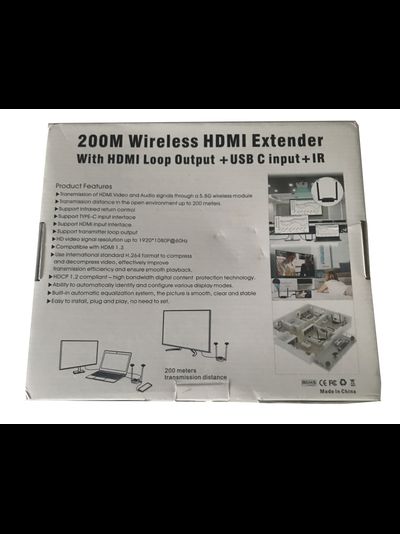 OENY 2-200 беспроводной HDMI удлинитель  для Full HD 1080p (до 200 м.) (без порта HDMI/Type C )