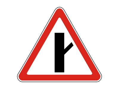 Знак дорожный 2.3.4 Примыкание второстепенной дороги