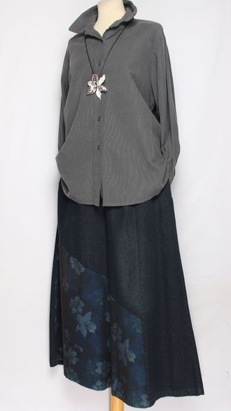 Рубашка вельветовая "Укороченная защип сзади" графит р.46-54