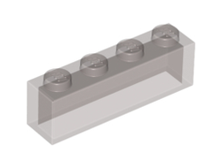 Brick 1 x 4 without Bottom Tubes, Trans-Brown (Old Trans-Black) (3066 / 4198311 / 6245290)