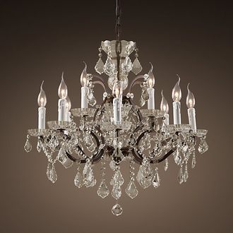 Люстра 19TH C. ROCOCO IRON & CLEAR CRYSTAL 12