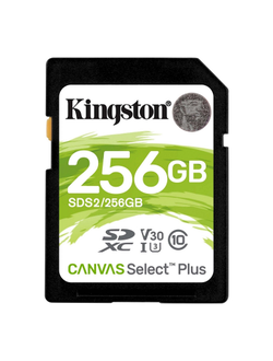 Карта памяти Kingston Canvas Select Plus SDXC UHS-I Cl10, SDS2/256Gb