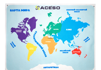 Панно "КАРТА МИРА"(126дет) Многоразовая аппликация