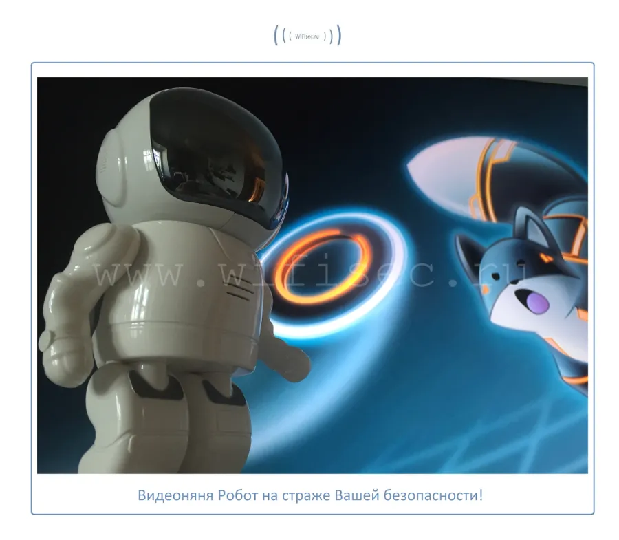 p2p WiFi видеокамера с поворотным механизмом и встроенным видеорегистратором. DE-Wrobot. Ночное видение.