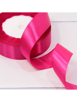 Лента атласная 25мм (72, малиновая), 22,9м