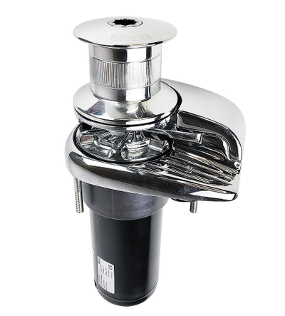 Якорная лебедка «Crystal», 800Вт, 24В, с барабаном, цепь 8 мм.