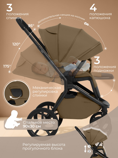 Коляска 2 в 1 Sweet Baby Orso Brown