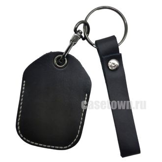 Чёрный чехол для метки сигнализации с брелком (6.7 на 4.5 см)