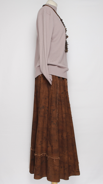 ЮБКА "Веточки винтажная" терракотовая  до р.52