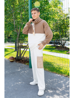 Худи с высоким горлом колорблок