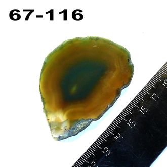 Агат тонированный (срез) зеленый №67-116: 63*44*4мм