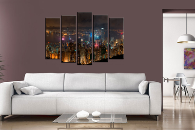 Модульная картина "Ночной Мегаполис"
