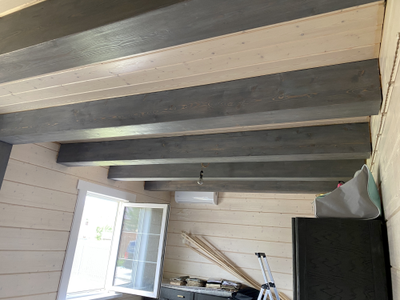 фальш балка, балка на потолок, искусственная балка, короб на потолок, дизайн балки, шале, фахверк