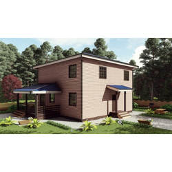 Двухэтажный каркасный дом с тремя спальнями 196м² (SK73)