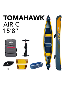Каноэ надувное высокого давления трехместное Aqua Marina Tomahawk AIR-C 478