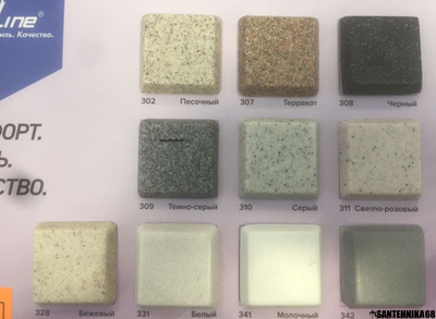 Мойка из искусственного мрамора MIXLINE ML-GM28 прямоугольная отверстие справа 445*500*190мм