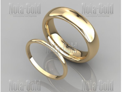 Обручальные кольца из желтого золота классического утолщенного дизайна (Вес пары: 12 гр.)