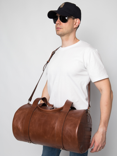 Кожаная дорожная сумка Faenza Premium cognac (арт. 
4033-03)