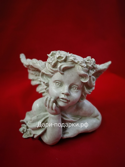 Ангел с белыми розами 31*22см   0,9кг   полистоун Россия  1953/012774*