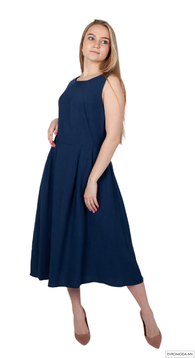 Платье темно-синее миди Linea Cinque (L)