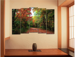 Модульная картина "Дорога в лесу"