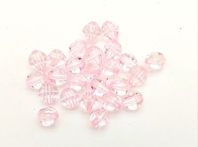 Бусины акриловые граненые Rondelle 8мм, цвет светлый розовый
