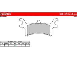 Тормозные колодки Ferodo FDB2176SG (FA314R) для Polaris Sportsman 500/800 (задние) (FA314) (2201871,  2202414, 1910683, 2203451)