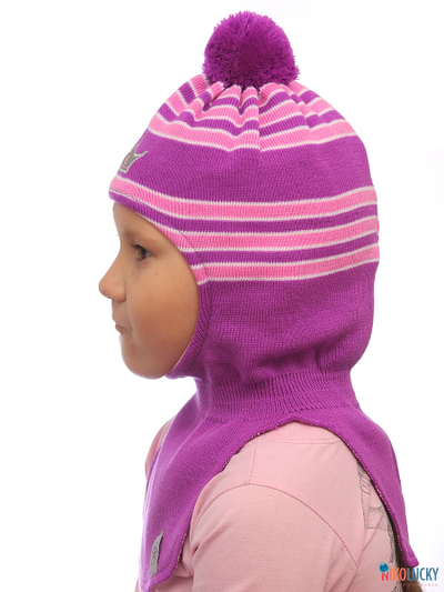 Шапка-шлем "Принцесса" м7в17, цвет сиреневый р. 52-54
