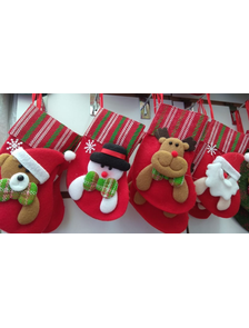 Украшение Сапожок  Дед мороз и друзья красные  упаковка 12 штук