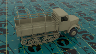 Сборная модель: (ICM 35453) Германский полугусеничный грузовой автомобиль KHD S3000/SS M Maultier