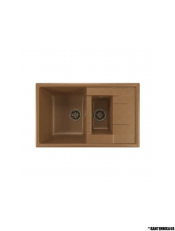 Мойка из искусственного мрамора MIXLINE ML-GM22 двухчашевая с крылом 495*770*195мм