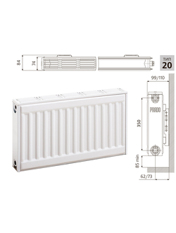 Стальные панельные радиаторы Prado Classic тип 20 высота 400 мм