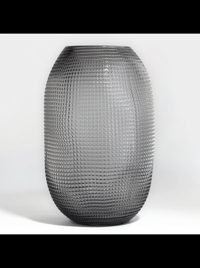 Ваза стеклянная темная, высота 26 см