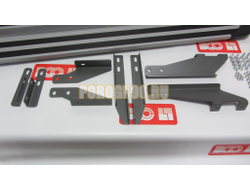 Пороги подножки "Luxe Silver" 1450 мм для Chevrolet NIVA 2002-