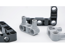 !АНАЛОГ! AN_LFTRM1 Комплект 2477 Liftarm, Modified Perpendicular Holes Bent Thick L-Shape 3 x 5 BLACK + 2393 Pin Connector Perpendicular 3L with 2 Pins LBG  4 шт (АНАЛОГ), n/a / 4 шт.