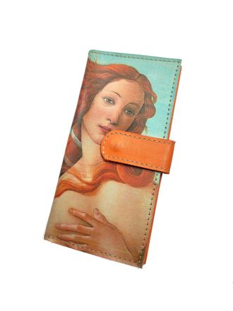 Большое портмоне с хлястиком с принтом по мотивам картины Сандро Боттичелли "Рождение Венеры"
