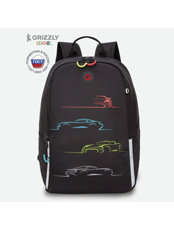 Рюкзак школьный GRIZZLY RB-351-3 черный-красный