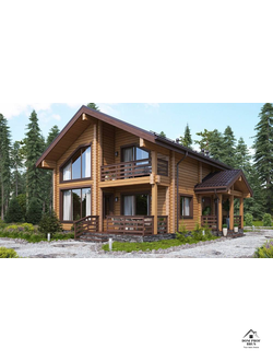 "Дрезден": Просторный Двухэтажный Дом из Клееного Бруса для всей семьи 146,5 м²