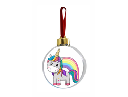 Новогодний ёлочный шар Единорог №6